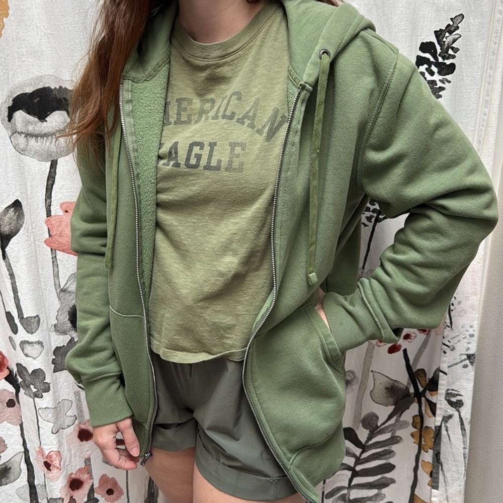 Men’s Goodfellow & Co Olive Green Zip Up Jacket with Hood. Size M. - Picture 3 of 9